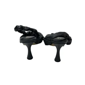 Sam Edelman Marlena Black Ruffle Ruched Slender Slingback Heel Sandals Size 7 thumbnail 3