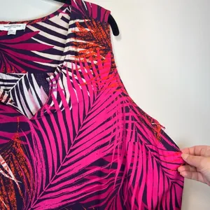 BeachLunchLounge Kayla Shift Dress Pink Purple Tropical Vacation Summer Flowy 1X thumbnail 6
