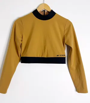 New Balance x STAUD Crop Active Top Wheat Black Size M thumbnail 1