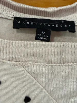 Jane and Delancey Pink Sweatshirt with Black Heart Print - Layered Hem thumbnail 3