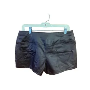 Women's Casual Faux Leather Shorts Brown Sz L NWT thumbnail 2