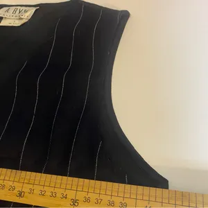 A Byer California navy blue pinstripe tailored mini vest dress v neck 90s size 5 thumbnail 7