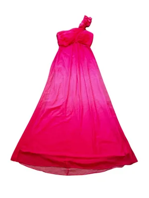 Vintage Cache One Shoulder Maxi Dress Pink Ombre Party Prom Event Fairycore thumbnail 1