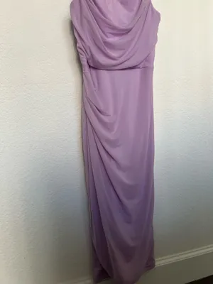 Lilac purple wedding guest dress thumbnail 3