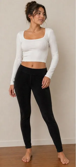 Vince black soft velvet corduroy pants Size Small thumbnail 1