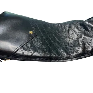 5.5 Tory Burch Claremont tall riding boots black quilted leather equestrian thumbnail 4