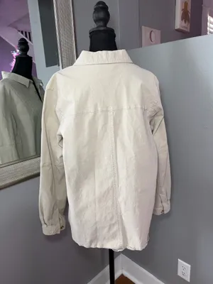 Denim & Co White Button Down Shirt Size 1X.  thumbnail 2