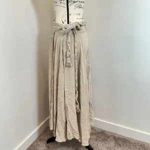 Free People Maxi Skirt Gauze Beige Boho Bohemian Festival Flowy Sz L thumbnail 5