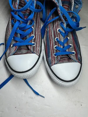 Converse Chuck Taylor Hi Vision Blue Sneakers unisex striped high tops M8 W10 thumbnail 5