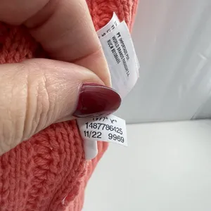 American Eagle Medium Cardigan Sweater Open Front Ribbed Coral Pink Knit Pockets thumbnail 10