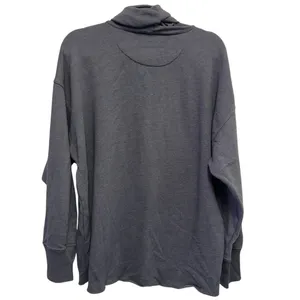 Aerie Gray Turtleneck Sweatshirt Small Oversized‎ Pullover Lounge Top Raw Hem thumbnail 3