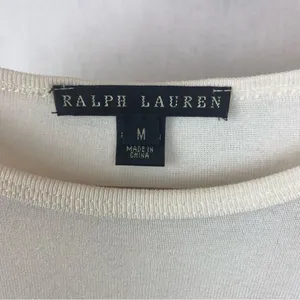 Ralph Lauren Ivory Knit Long Sleeve Sweater Top M thumbnail 5