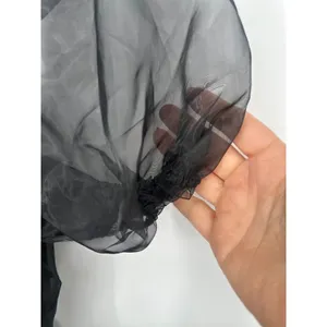 Widow Dolls Kill Black Babydoll Mini Dress Puff Sleeves Organza Large Goth Vamp‎ thumbnail 2