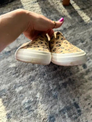 Keds Leopard Print Slip-On Sneakers in Tan, Black & Brown thumbnail 3