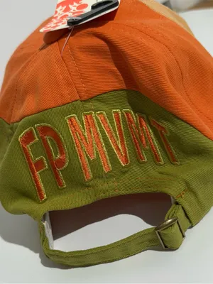 NWT FP Movement by Free People Orange and Olive Embroidered Logo Cap thumbnail 9