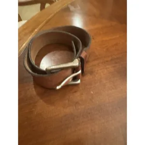 Vera Pelle Leather Belt Italian Brown Sz 32 thumbnail 3