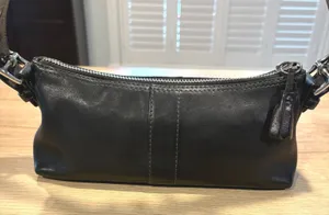 Coach Black Leather Small Soho Baguette Bag‎ Silver Hardware 9541 thumbnail 1