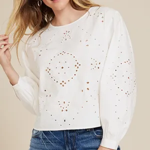Maurices White Eyelet 100% Cotton Blouse size Small NWT thumbnail 1