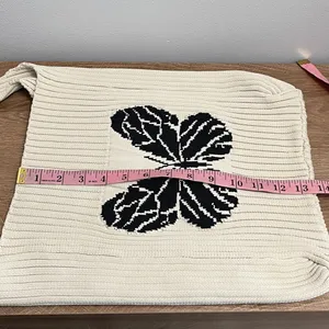 Boutique Cream Ribbed Knit Butterfly Shoulder Bag Soft Girl Aesthetic thumbnail 5