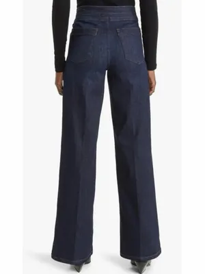 Frame Denim Triple Binding High Rise Palazzo Fife Blue Wide Leg‎ Jeans thumbnail 2