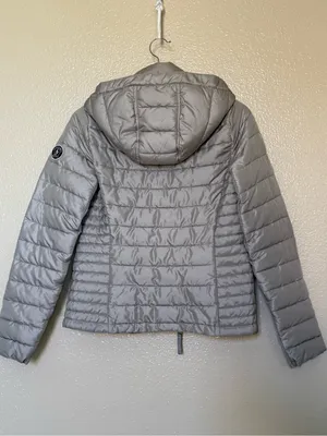 Abercrombie & Fitch Silver Gray Hooded Puffer Jacket Size S Lightweight thumbnail 9