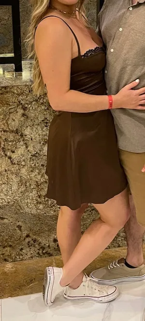 Satin Slip Dress Brown Size M thumbnail 2