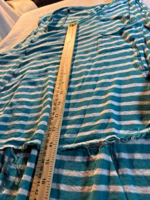 We The Free Teal and White Stripe Tank Hi-Lo Women’s Medium thumbnail 3