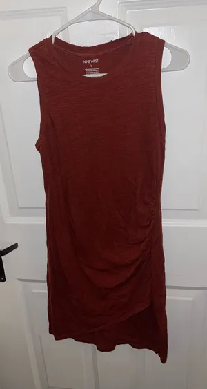 Nine West Women's Rust Color Sleeveless Midi Tank Dress - Size Large thumbnail 1