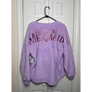 NEW Disney The Little Mermaid Ariel Purple Fuzzy Spirit Jersey Top Size Small thumbnail 5