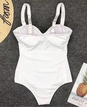White Push up Monokini one piece Size M thumbnail 9
