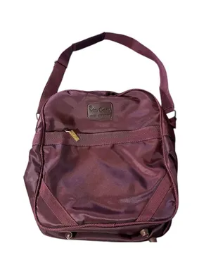 Vintage Pierre Cardin Nylon Backpack Bookbag Carryon Messenger Bag Nylon Zip closure Zip outside pocket Adjustable Straps Leather logo thumbnail 1