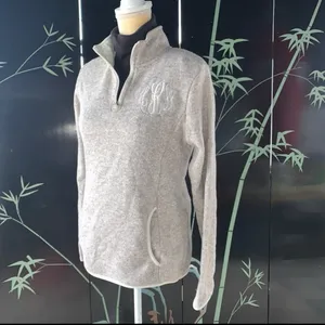 Charles River Apparel Womens Oatmeal Heathered Fleece Pullover Jacket Sz M thumbnail 5