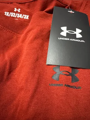 Under Armour Womens Boxy Crop Logo Short Sleeve T Shirt Orange/Black. Size 3XL thumbnail 4