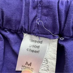Spread Good Cheer Purple Drawstring Scrub Pants size Medium thumbnail 2