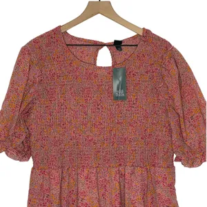 NEW‎ Wild Fable Pink Floral Smocked Dress Plus Size 1X Short Sleeve NWT thumbnail 4
