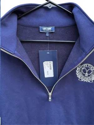 NWT EVEREVE X Lifetime 1/4 Zip Embroidered Logo Sweatshirt Navy Size XL thumbnail 5