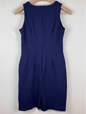 J. by J.Crew Ponte Work Dress Navy Blue Sleeveless Sheath Career Size 4 thumbnail 10