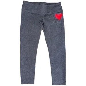 Splits59 Women’s Size M Charcoal Gray Left Hip Heart Capri Cropped Leggings thumbnail 2