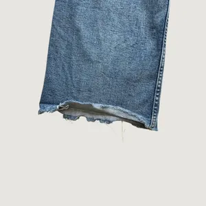 Zara The Marine Straight High Rise Wide Leg Raw Hem Blue Jeans Womens Size 2 thumbnail 9