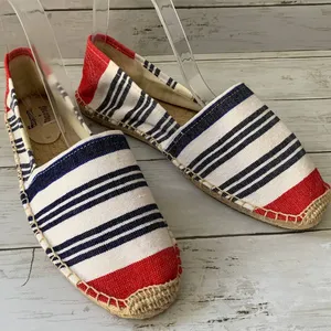 NEW Soludos x Lem Lem Espadrille Comfort Slip-On‎ Shoes in White/Cherry Red thumbnail 2