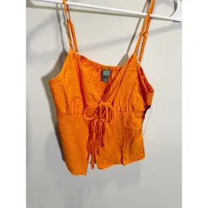 Wild‎ Fable Orange Tie Front Cami Top Adjustable Straps XS Festival Flowy thumbnail 2