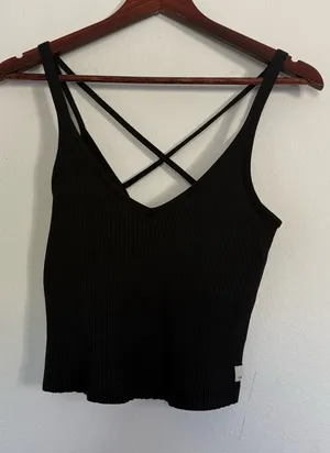 Vuori rubbed Black Strappy Women's tank thumbnail 1