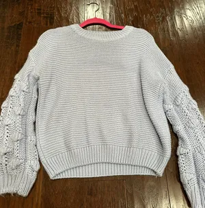 SheIn Lavender Puff Sleeve Sweater thumbnail 2