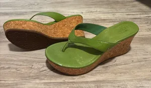 green ugg sandal heels thumbnail 1