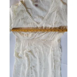 Knox Rose Women's Dress • Cream Swiss Dot Peasant Western Boho Flowy Small thumbnail 6