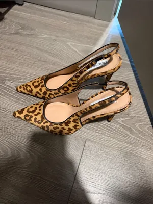 Steve Madden Leopard-Print Pointed Slingback Pumps - Tan/Black thumbnail 4