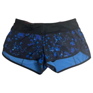 Lululemon Speed Shorts Dandy Digie Porcelain Black Blue Women's Size 6 thumbnail 3