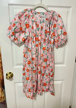 Floral puff sleeve dress thumbnail 1