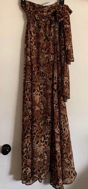LIONESS NWT Princess Polly/ Nasty gal leopard animal print chiffon High Waisted maxi skirt thumbnail 9