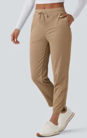 Halara NWT Mid Rise Drawstring Curved Hem Golf Tapered Pants with Pockets - Cartouche thumbnail 1